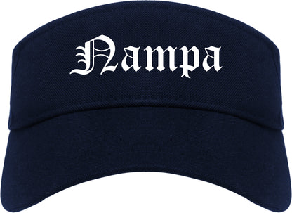Nampa Idaho ID Old English Mens Visor Cap Hat Navy Blue