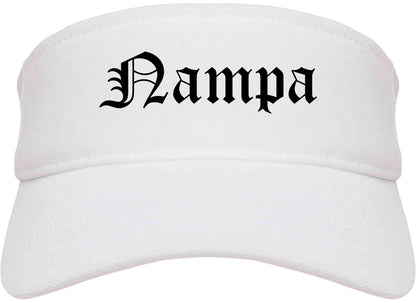 Nampa Idaho ID Old English Mens Visor Cap Hat White