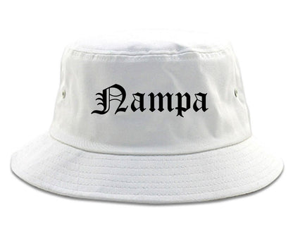Nampa Idaho ID Old English Mens Bucket Hat White