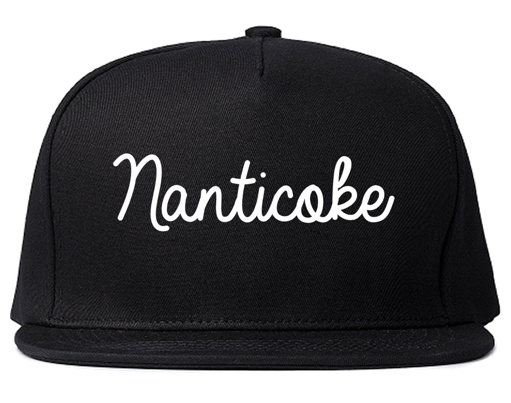 Nanticoke Pennsylvania PA Script Mens Snapback Hat Black