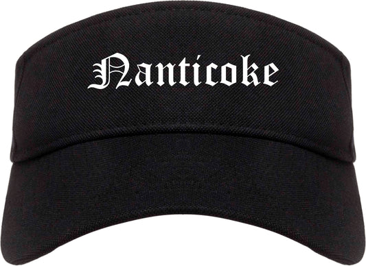 Nanticoke Pennsylvania PA Old English Mens Visor Cap Hat Black