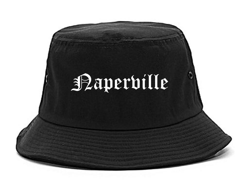 Naperville Illinois IL Old English Mens Bucket Hat Black