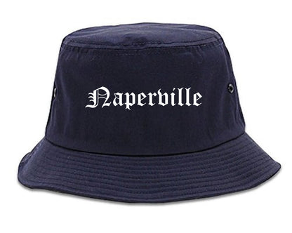 Naperville Illinois IL Old English Mens Bucket Hat Navy Blue