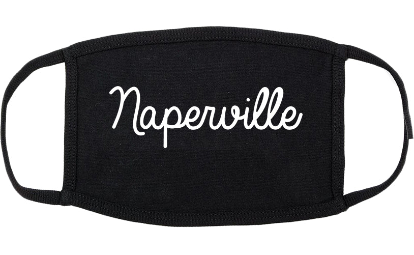Naperville Illinois IL Script Cotton Face Mask Black