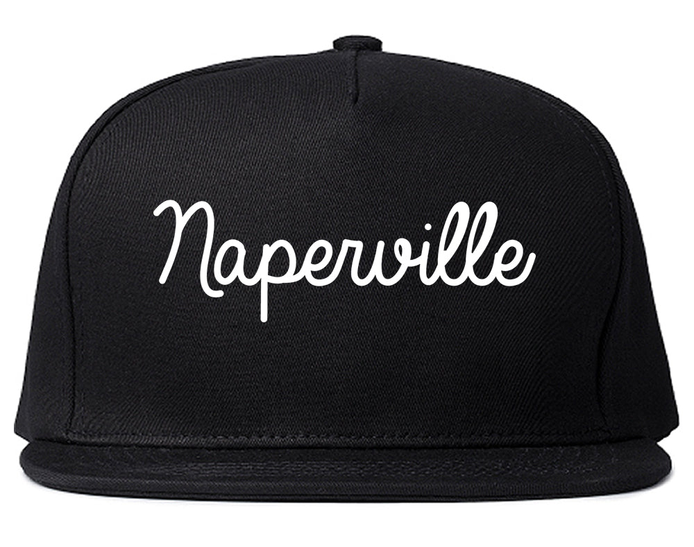 Naperville Illinois IL Script Mens Snapback Hat Black