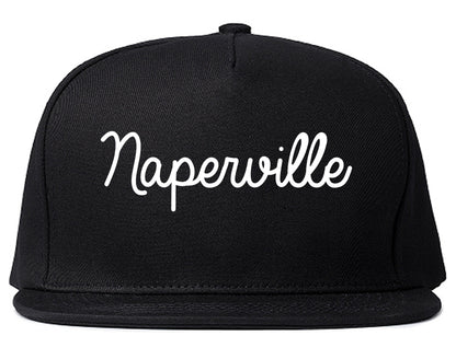 Naperville Illinois IL Script Mens Snapback Hat Black