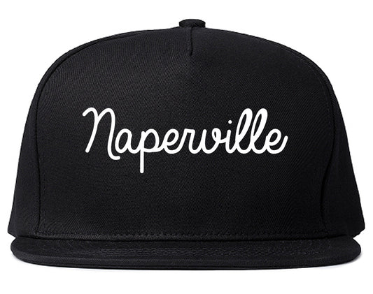 Naperville Illinois IL Script Mens Snapback Hat Black