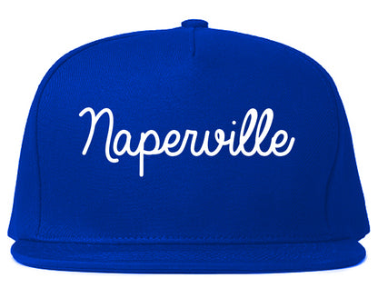 Naperville Illinois IL Script Mens Snapback Hat Royal Blue