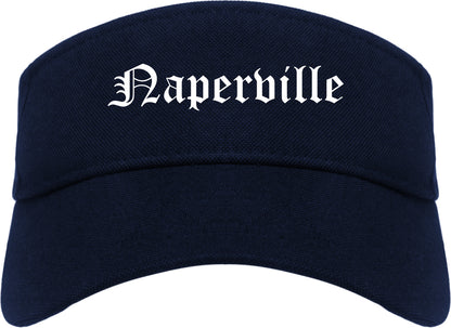 Naperville Illinois IL Old English Mens Visor Cap Hat Navy Blue