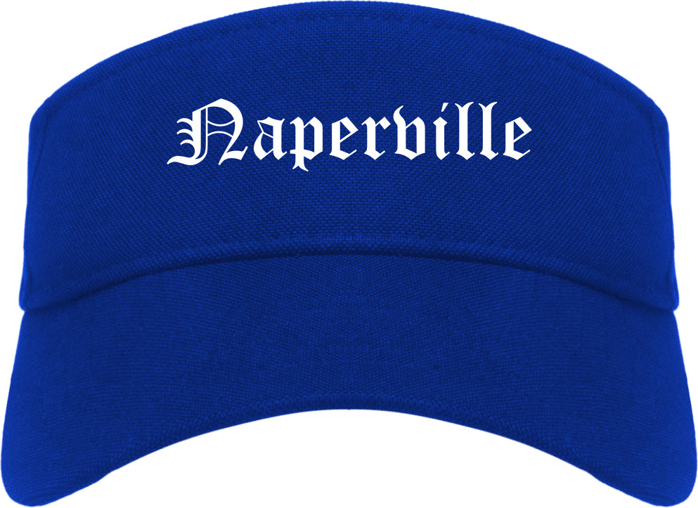 Naperville Illinois IL Old English Mens Visor Cap Hat Royal Blue