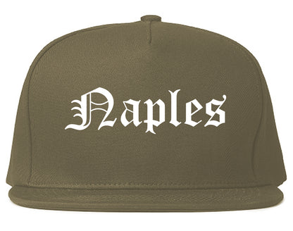 Naples Florida FL Old English Mens Snapback Hat Grey