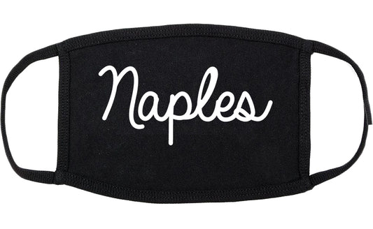 Naples Florida FL Script Cotton Face Mask Black