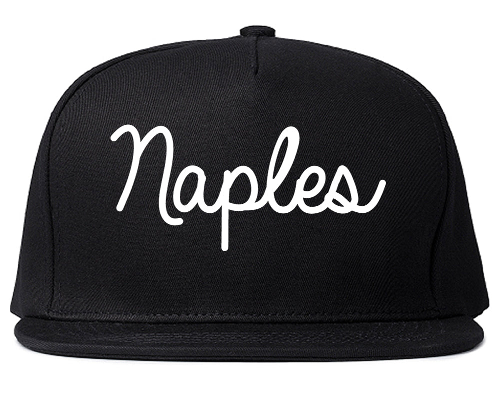 Naples Florida FL Script Mens Snapback Hat Black