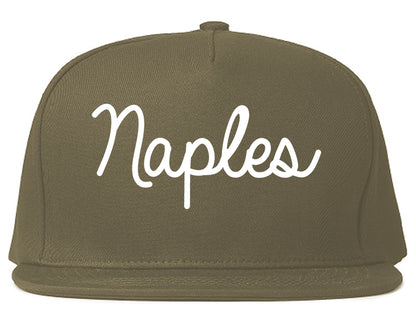 Naples Florida FL Script Mens Snapback Hat Grey
