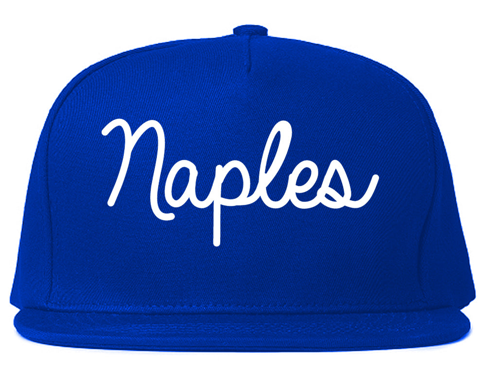 Naples Florida FL Script Mens Snapback Hat Royal Blue