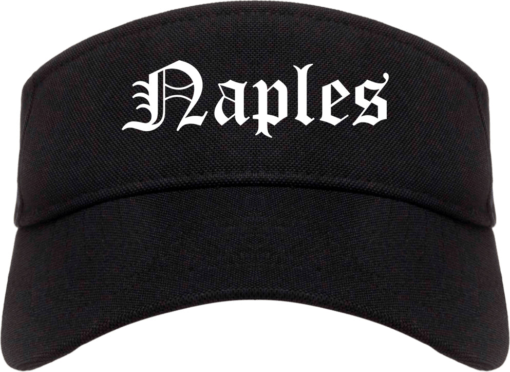 Naples Florida FL Old English Mens Visor Cap Hat Black