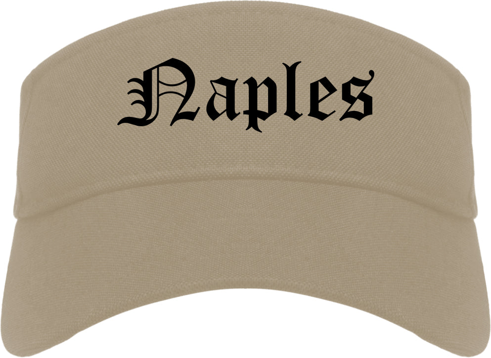 Naples Florida FL Old English Mens Visor Cap Hat Khaki