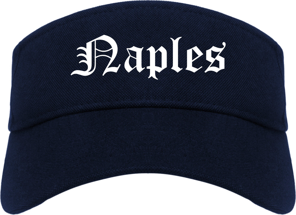 Naples Florida FL Old English Mens Visor Cap Hat Navy Blue