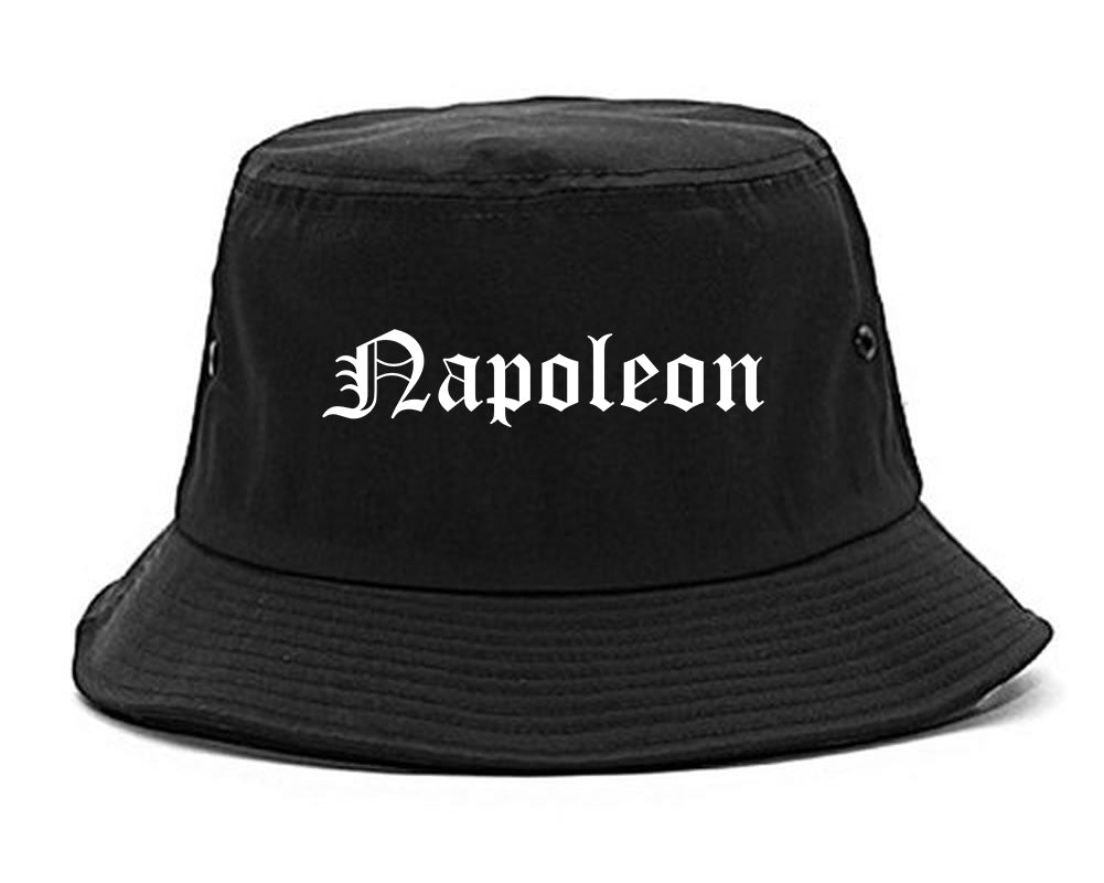 Napoleon Ohio OH Old English Mens Bucket Hat Black
