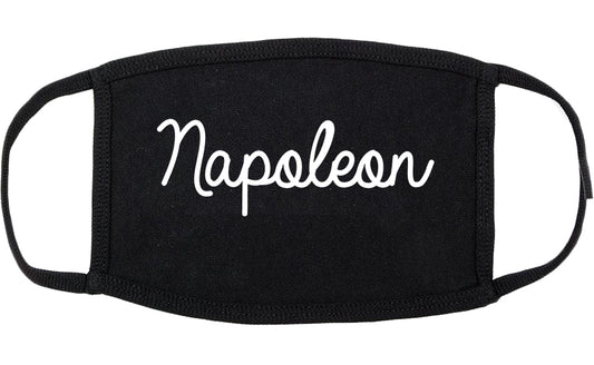 Napoleon Ohio OH Script Cotton Face Mask Black