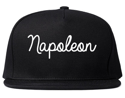 Napoleon Ohio OH Script Mens Snapback Hat Black