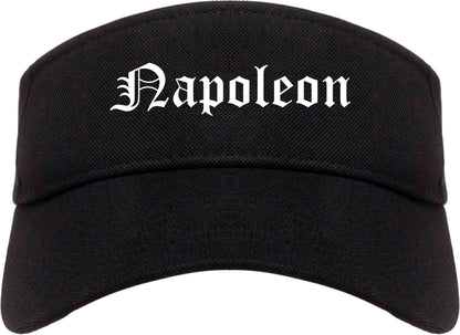 Napoleon Ohio OH Old English Mens Visor Cap Hat Black