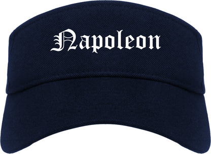 Napoleon Ohio OH Old English Mens Visor Cap Hat Navy Blue
