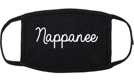 Nappanee Indiana IN Script Cotton Face Mask Black