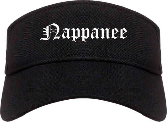 Nappanee Indiana IN Old English Mens Visor Cap Hat Black