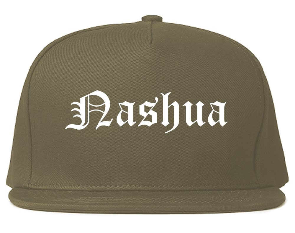 Nashua New Hampshire NH Old English Mens Snapback Hat Grey