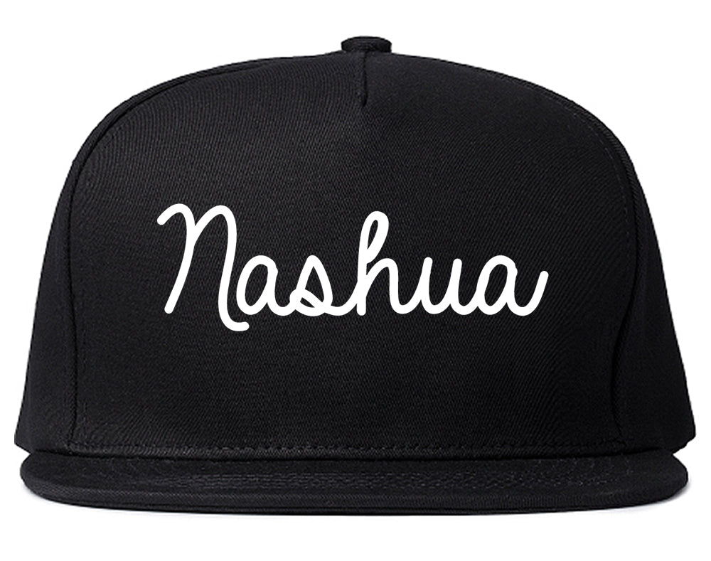 Nashua New Hampshire NH Script Mens Snapback Hat Black