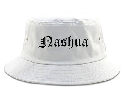 Nashua New Hampshire NH Old English Mens Bucket Hat White