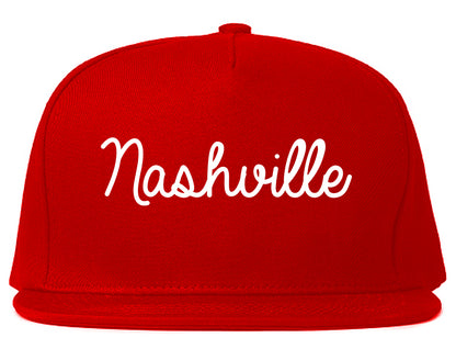 Nashville Arkansas AR Script Mens Snapback Hat Red