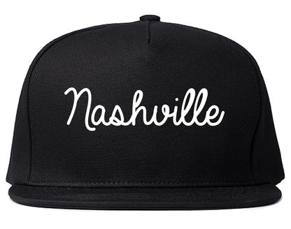 Nashville Georgia GA Script Mens Snapback Hat Black