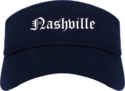 Nashville Georgia GA Old English Mens Visor Cap Hat Navy Blue