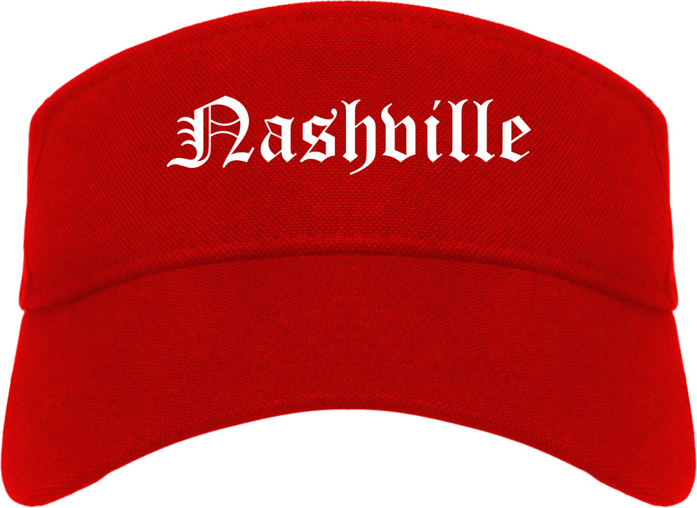 Nashville Georgia GA Old English Mens Visor Cap Hat Red
