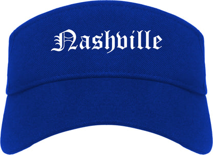 Nashville Georgia GA Old English Mens Visor Cap Hat Royal Blue