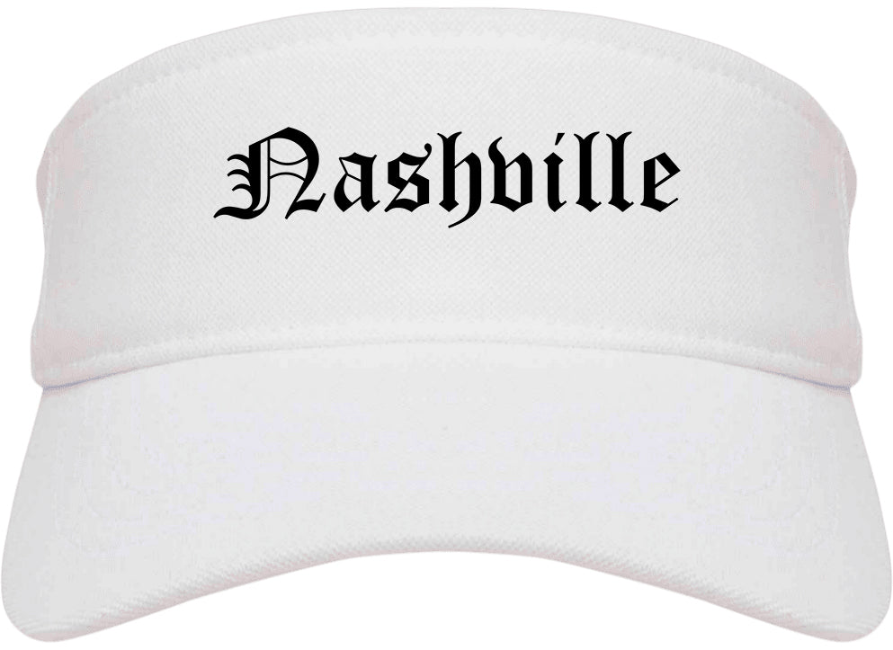 Nashville Georgia GA Old English Mens Visor Cap Hat White