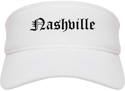 Nashville Georgia GA Old English Mens Visor Cap Hat White