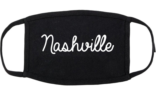 Nashville North Carolina NC Script Cotton Face Mask Black