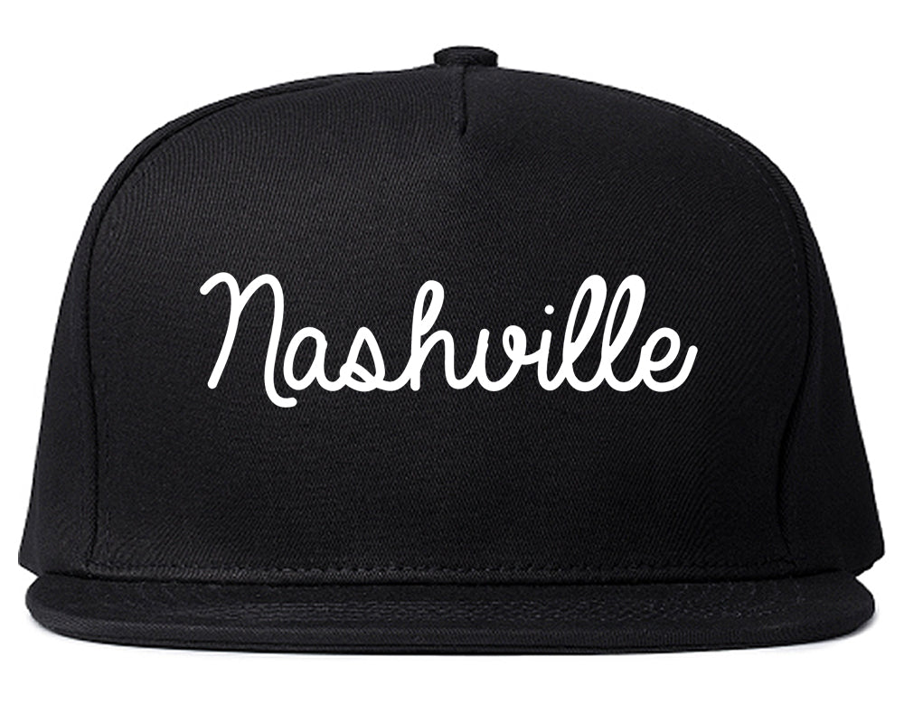 Nashville North Carolina NC Script Mens Snapback Hat Black