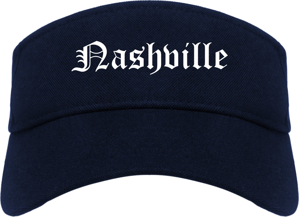 Nashville Tennessee TN Old English Mens Visor Cap Hat Navy Blue