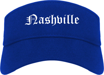 Nashville Tennessee TN Old English Mens Visor Cap Hat Royal Blue