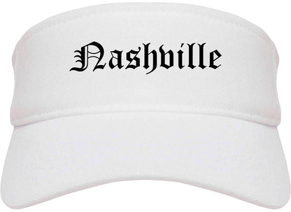 Nashville Tennessee TN Old English Mens Visor Cap Hat White