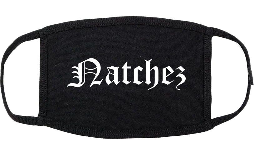 Natchez Mississippi MS Old English Cotton Face Mask Black