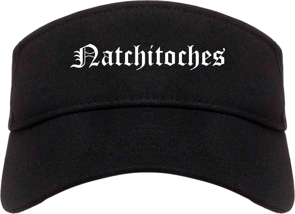 Natchitoches Louisiana LA Old English Mens Visor Cap Hat Black