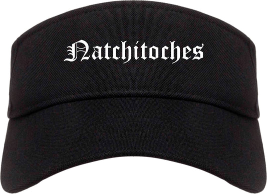 Natchitoches Louisiana LA Old English Mens Visor Cap Hat Black