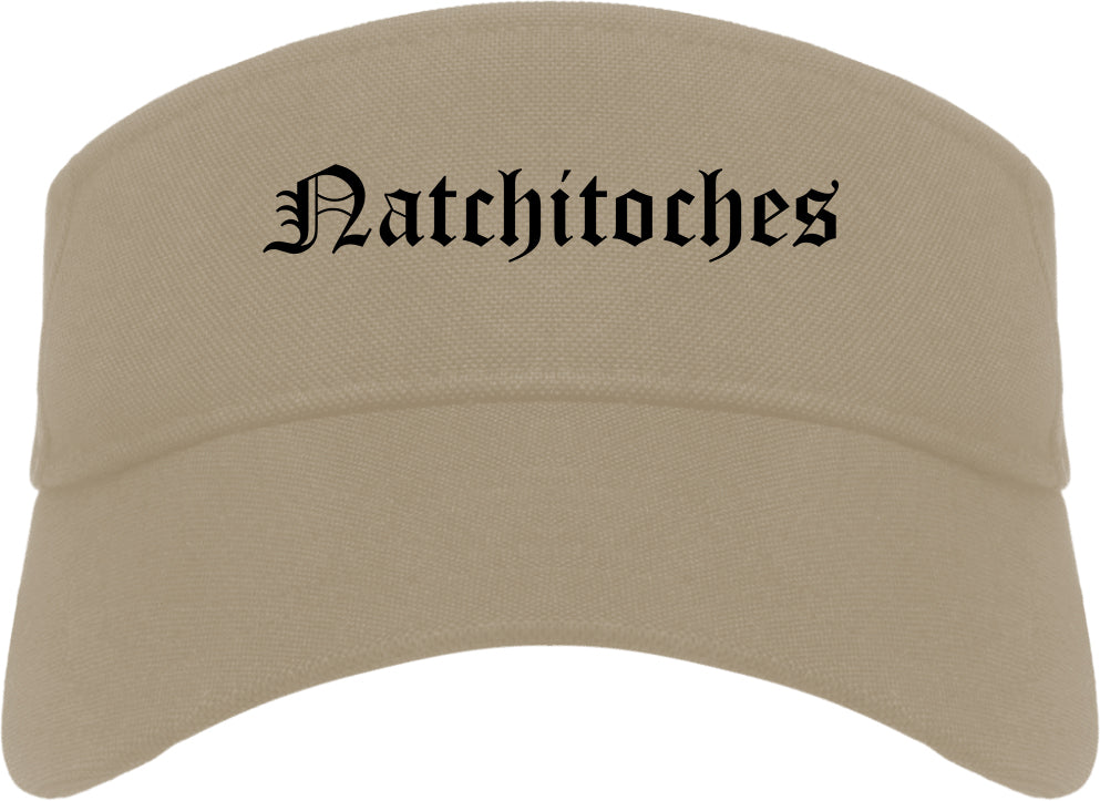Natchitoches Louisiana LA Old English Mens Visor Cap Hat Khaki