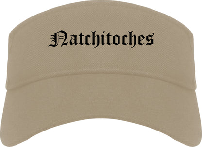 Natchitoches Louisiana LA Old English Mens Visor Cap Hat Khaki