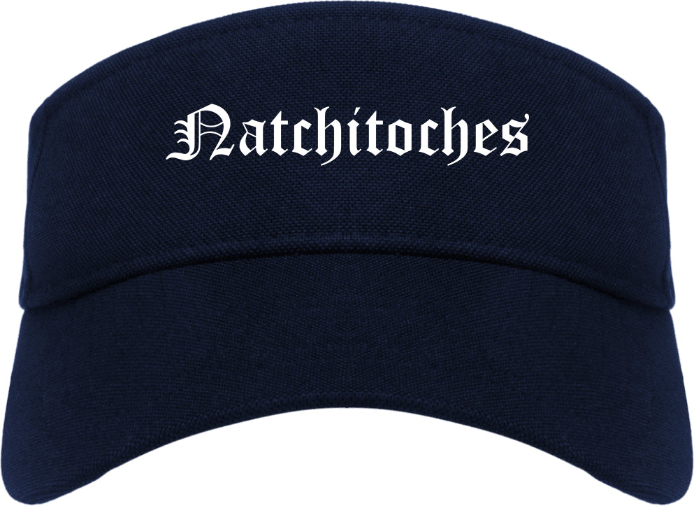 Natchitoches Louisiana LA Old English Mens Visor Cap Hat Navy Blue